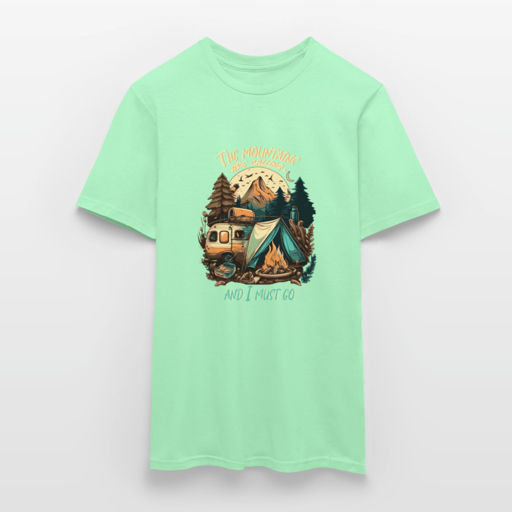 THE MOUNTAINS ARE CALLING | Männer T-Shirt - Mintgrün
