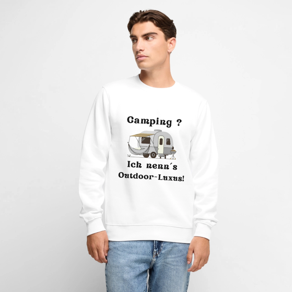 Camping? ich nenn´s Outdoor - Luxus | Männer Premium Pullover - Weiß