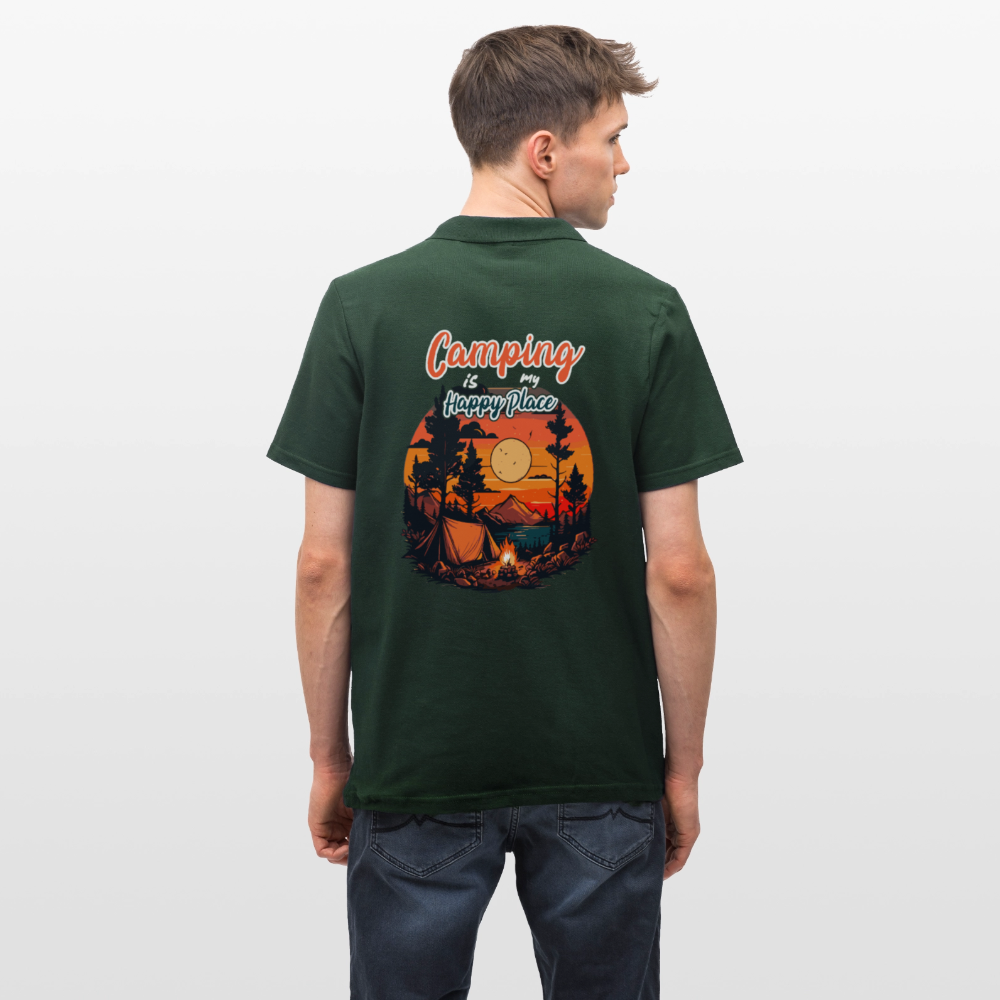 CAMPING IS MY HAPPY PLACE | Männer Poloshirt - Tannengrün