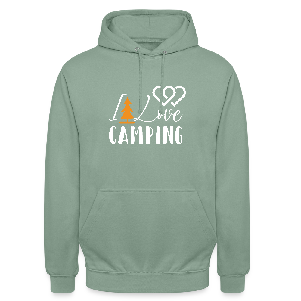 I LOVE CAMPING | Unisex Hoodie - Graugrün