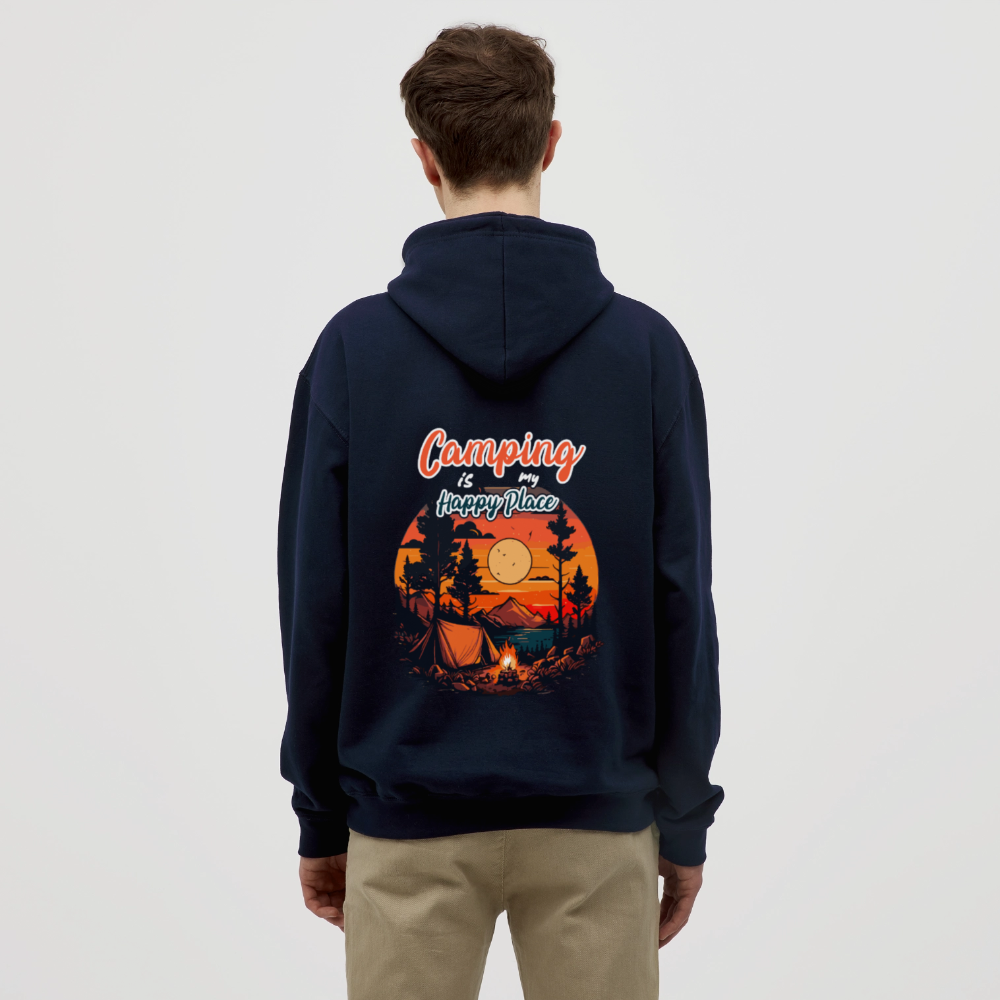 CAMPING IS MY HAPPY PLACE | Unisex Hoodie - Navy