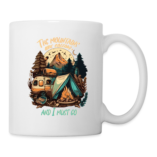 THE MOUNTAINS ARE CALLING | Tasse - Weiß