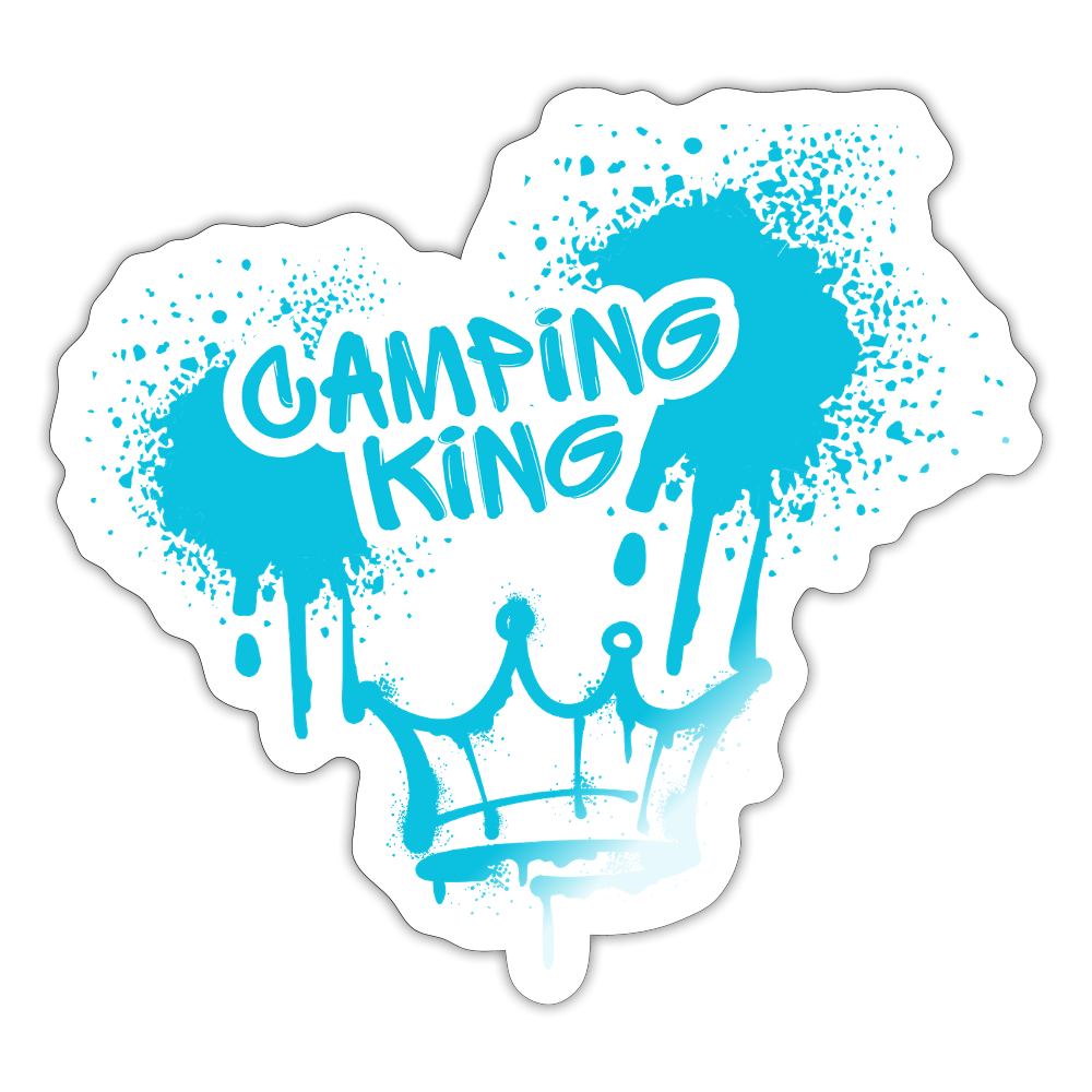 CAMPING KING | Sticker - Weiß glänzend