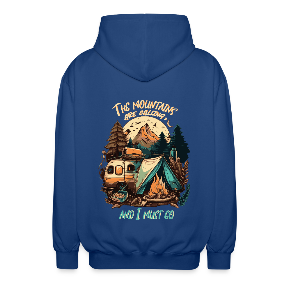 THE MOUNTAINS ARE CALLING | Unisex Kapuzenjacke - Royalblau