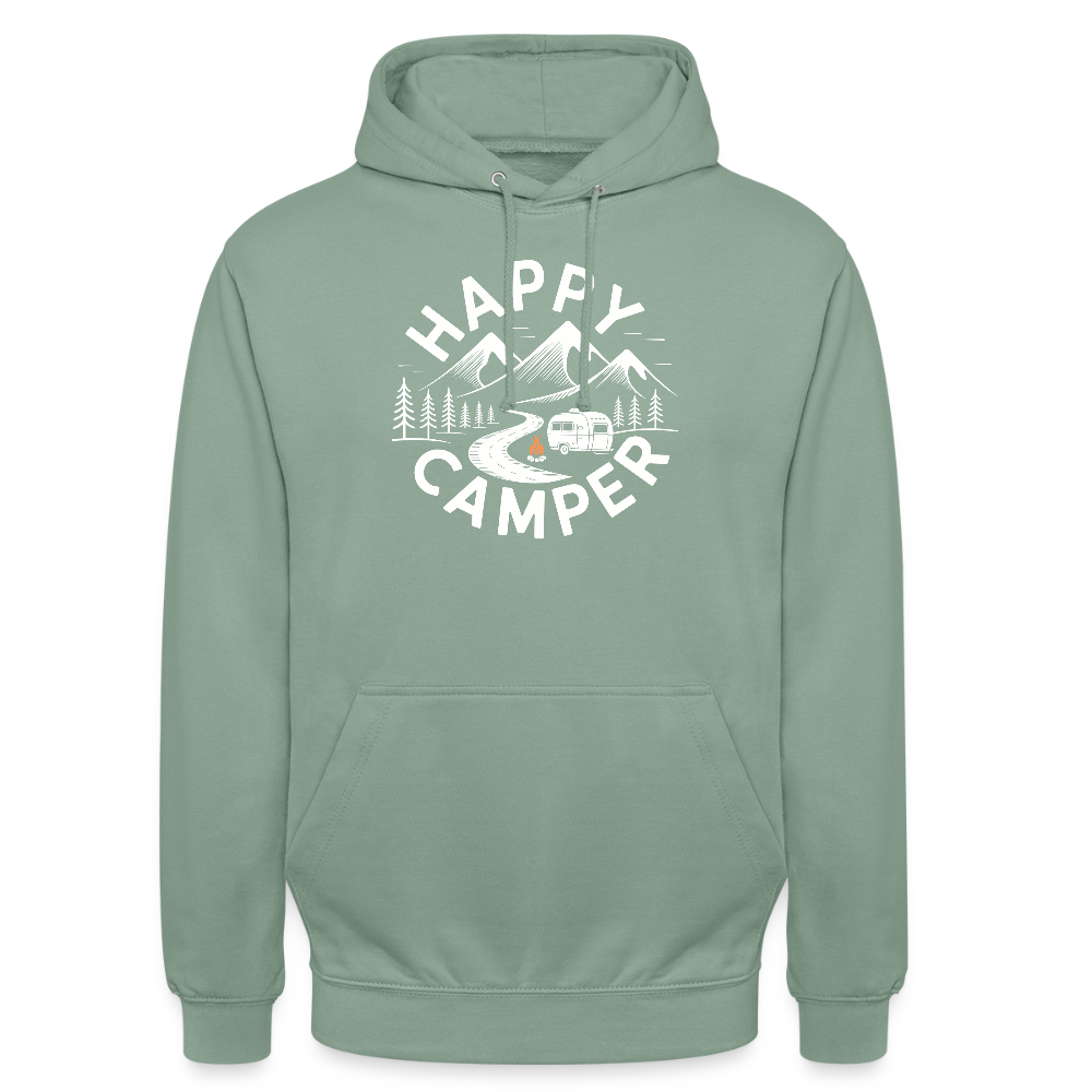 HAPPY CAMPER | Unisex Hoodie - Graugrün