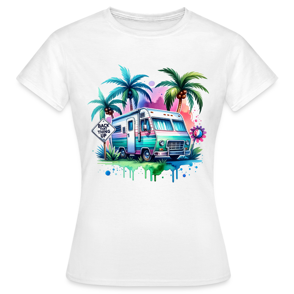 Wohnmobil unter Palmen | Frauen T-Shirt - Weiß