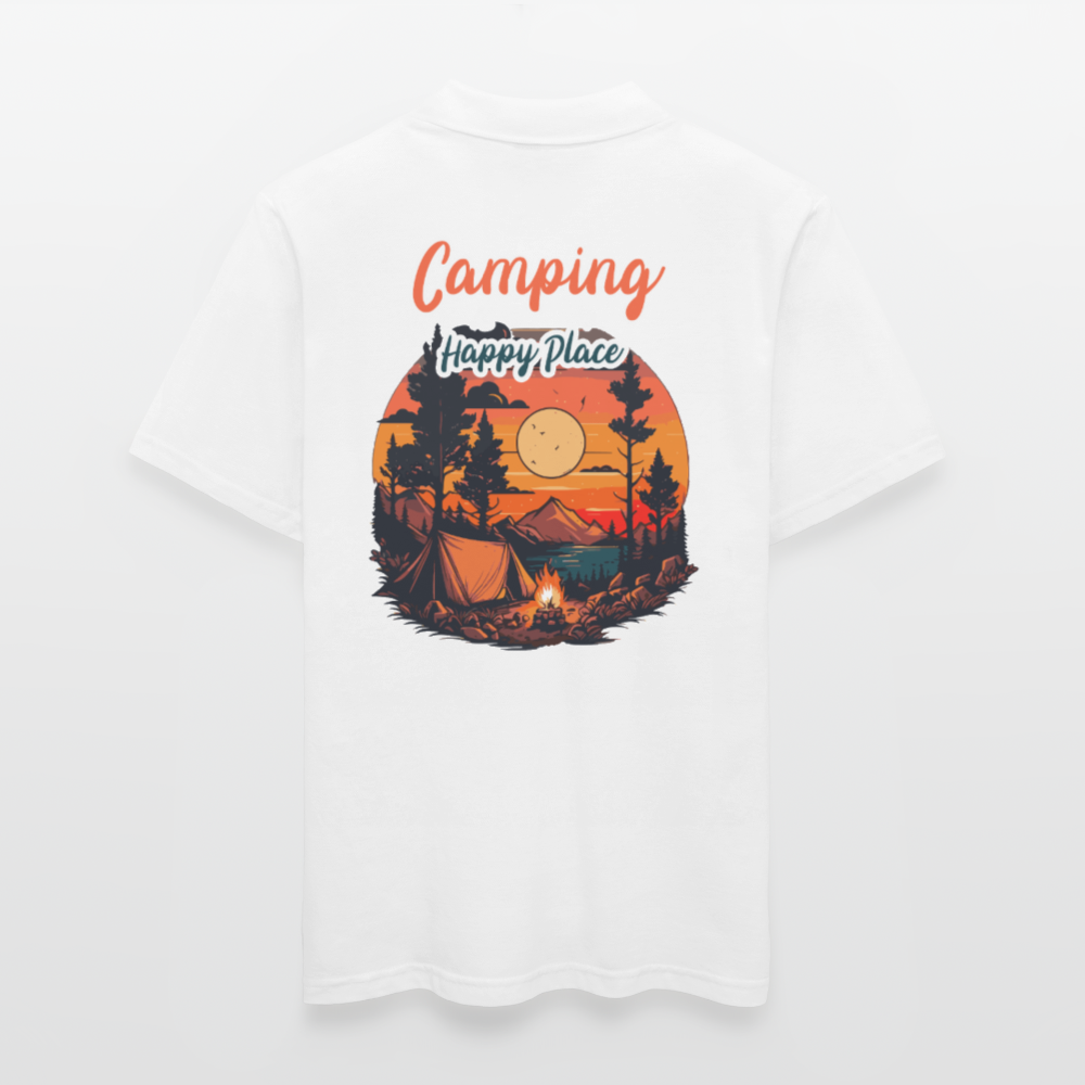 CAMPING IS MY HAPPY PLACE | Männer Poloshirt - Weiß