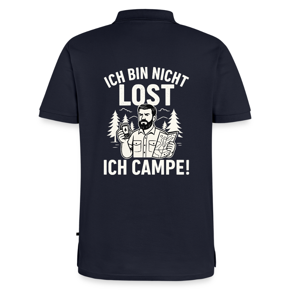 Ich bin nicht lost - ICH CAMPE! | Männer Premium Bio Polo Shirt - Navy