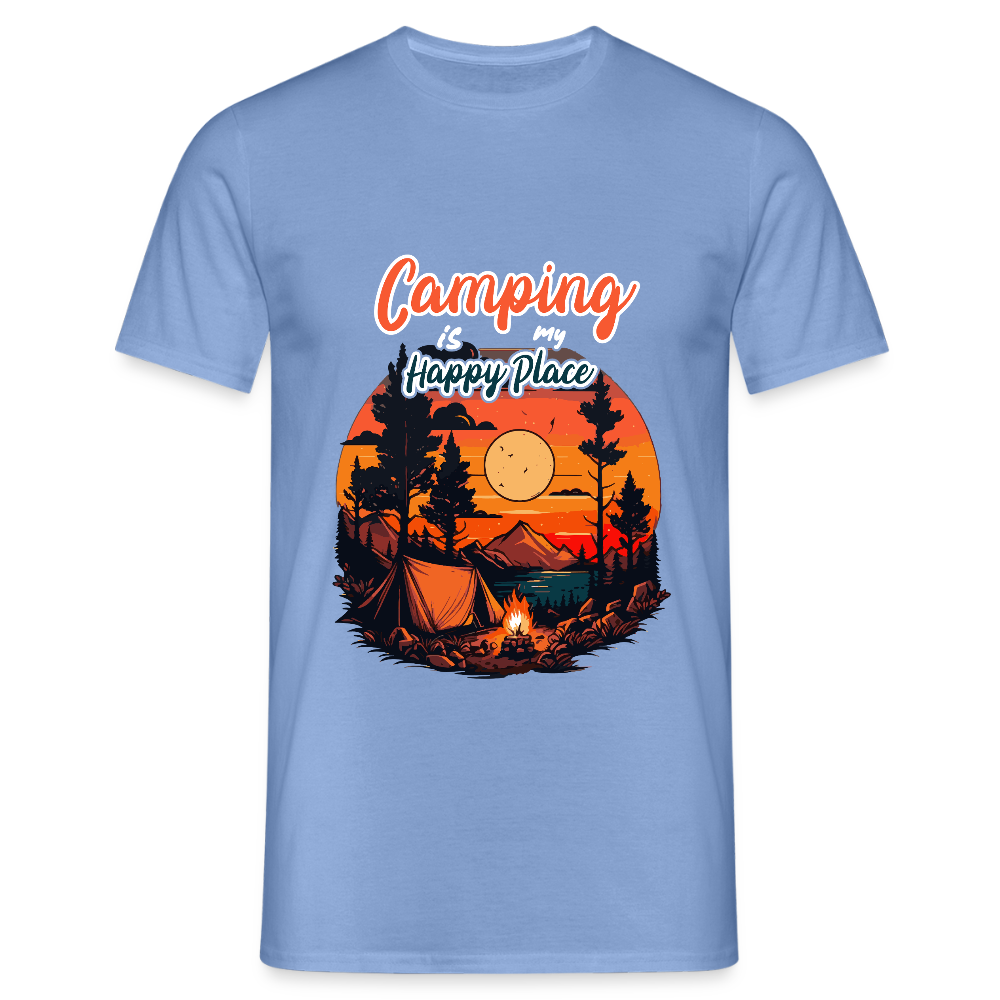 CAMPING IS MY HAPPY PLACE | Männer T-Shirt - Carolina Blue