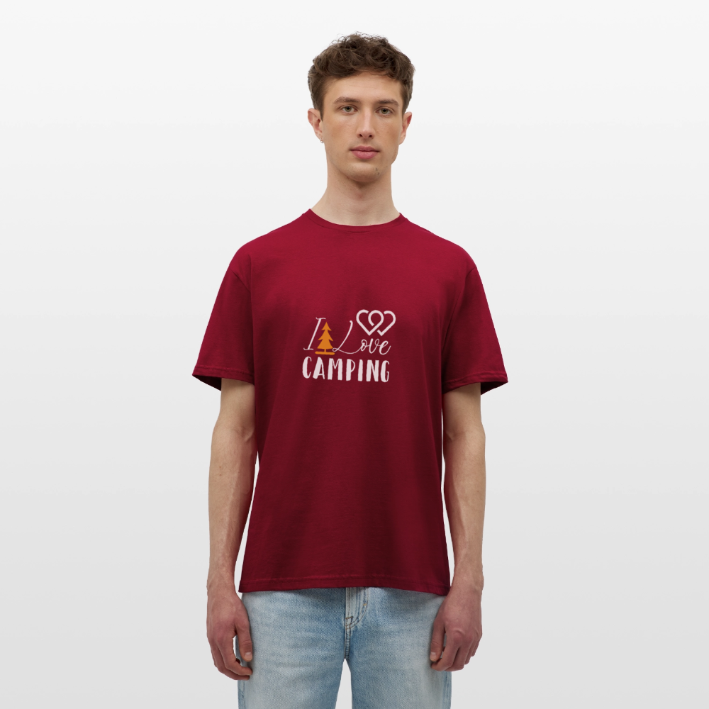 I LOVE CAMPING | Männer T-Shirt - Ziegelrot