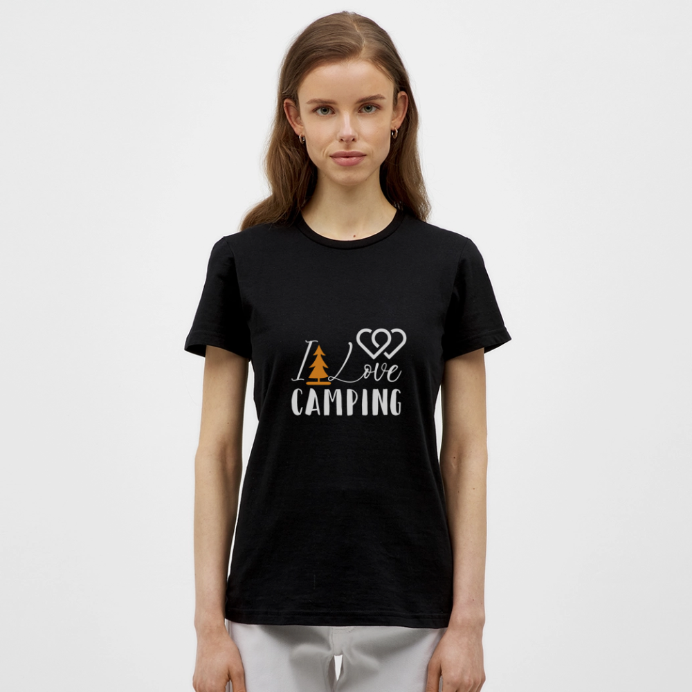 I LOVE CAMPING | Frauen T-Shirt - Schwarz