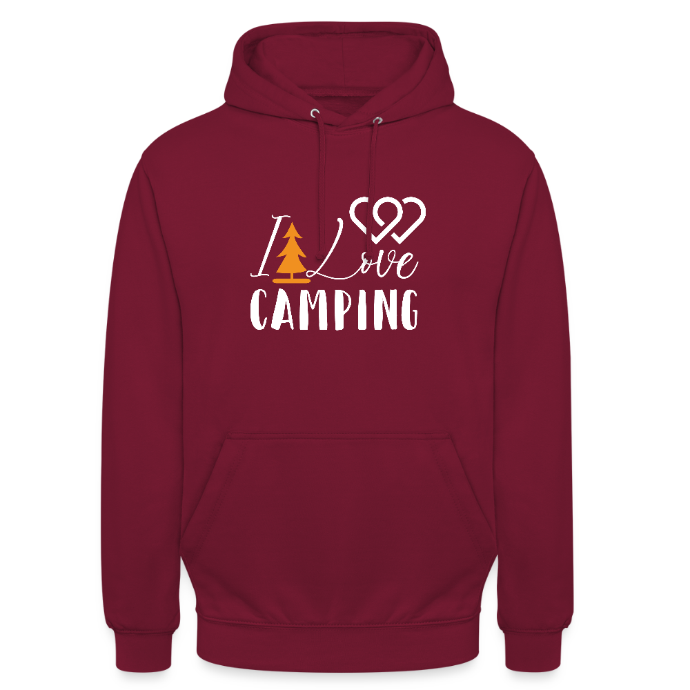 I LOVE CAMPING | Unisex Hoodie - Bordeaux