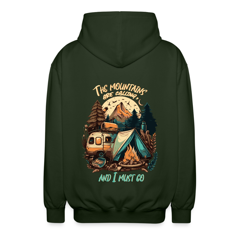 THE MOUNTAINS ARE CALLING | Unisex Kapuzenjacke - Forstgrün 
