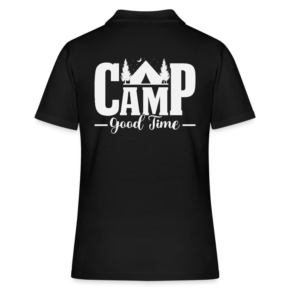 CAMP -GOOD TIME- | Frauen Polo Shirt - Schwarz