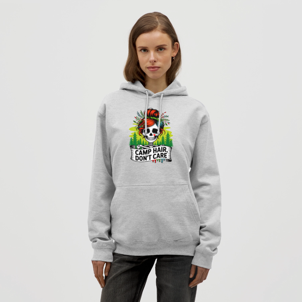 CAMP HAIR, DON´T CARE | Unisex Hoodie - Hellgrau meliert