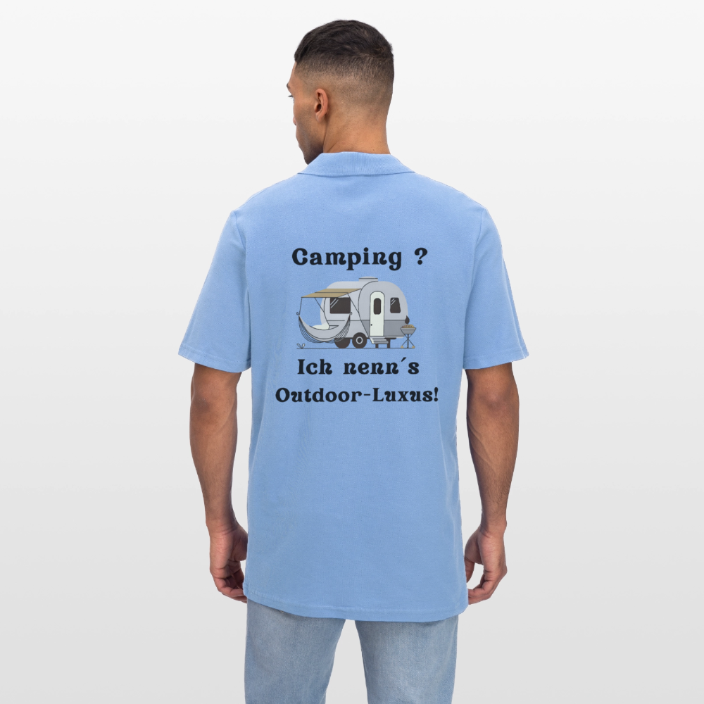 Camping? Ich nenn´s Outdoor - Luxus! | Männer Poloshirt - Himmelblau