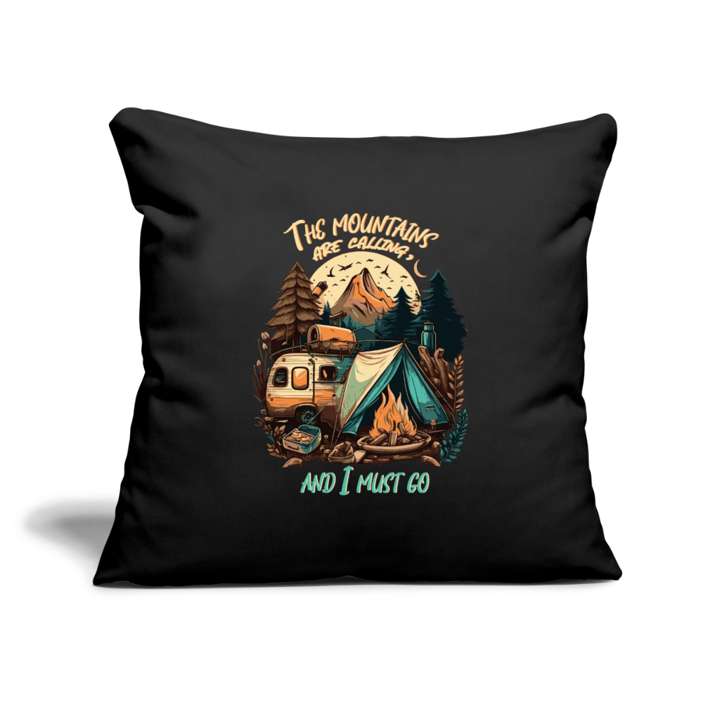 THE MOUNTAINS ARE CALLING | Sofakissenbezug 44 x 44 cm - Schwarz