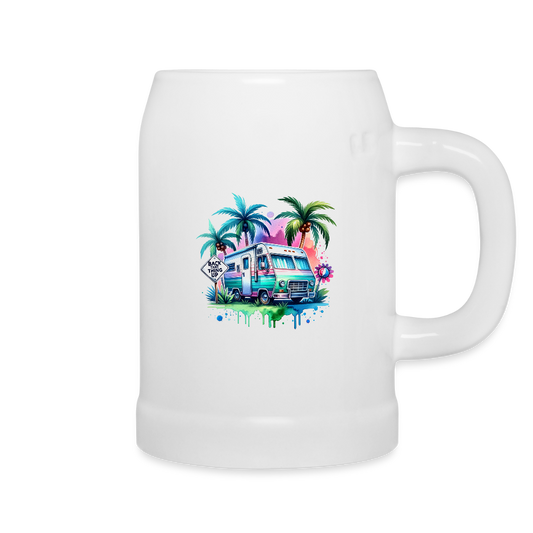Wohnmobil unter Palmen | Bierkrug - Weiß