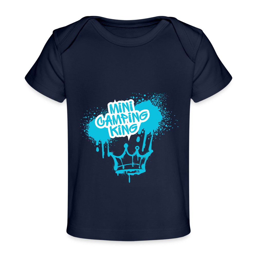 MINI CAMPING KING | Baby Bio-T-Shirt - Dunkelnavy