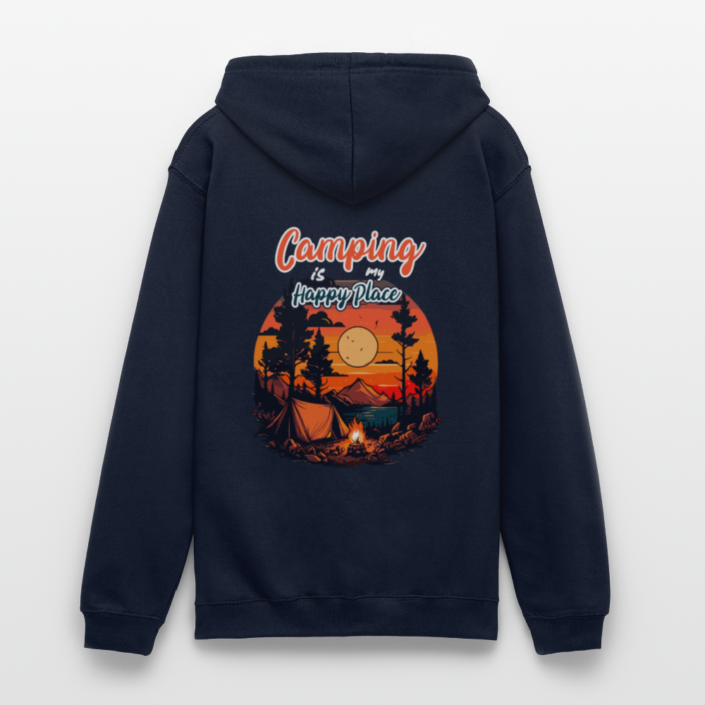 CAMPING IS MY HAPPY PLACE | Unisex Hoodie - Navy