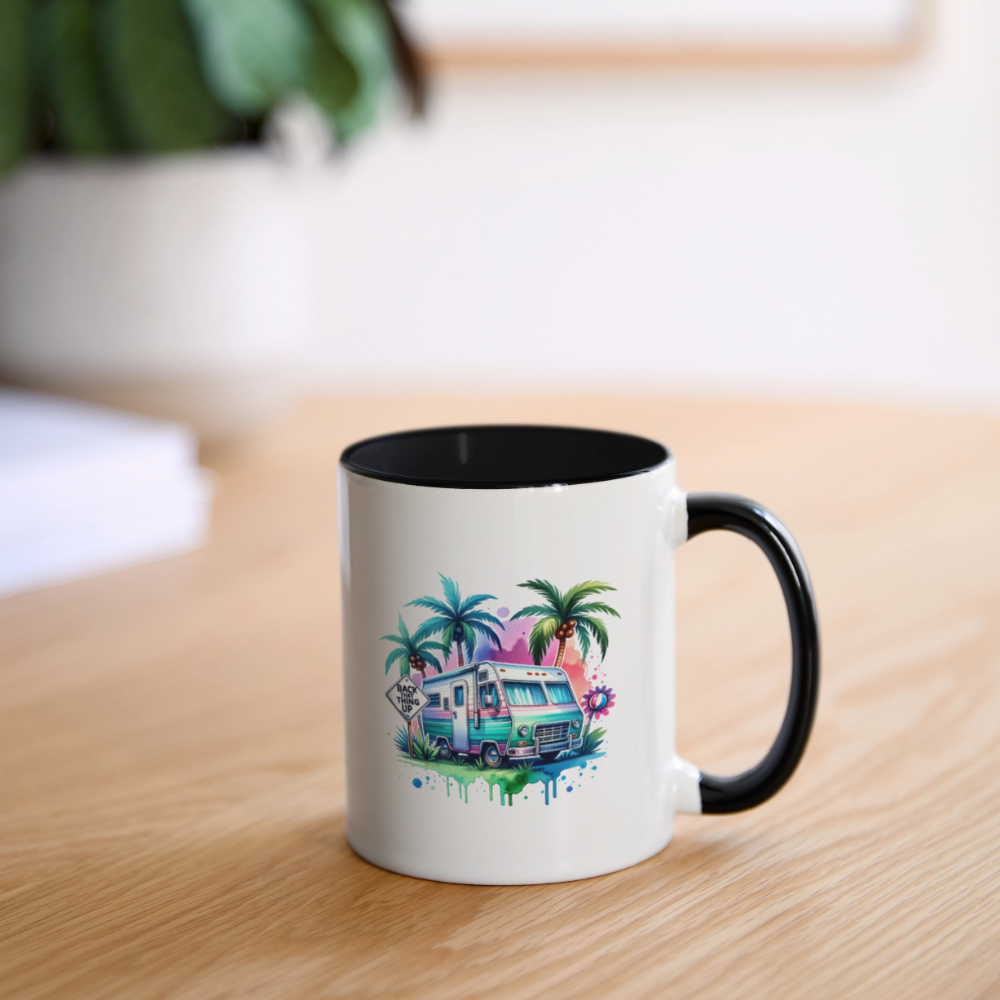 Wohnmobil unter Palmen | Tasse zweifarbig - Weiß/Schwarz