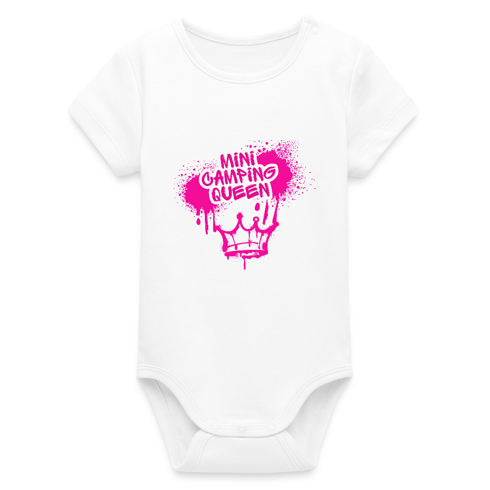 MINI CAMPING QUEEN | Stanley/Stella Baby Bio Kurzarm-Body - Weiß