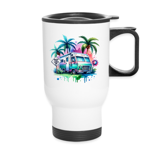 Wohnmobil unter Palmen | Thermobecher - Weiß