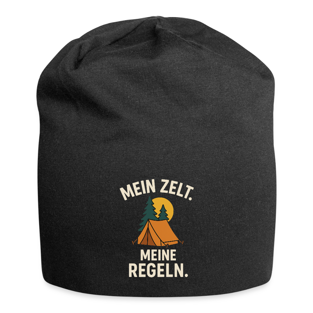 Mein Zelt. Meine Regeln. | Jersey-Beanie - Schwarz