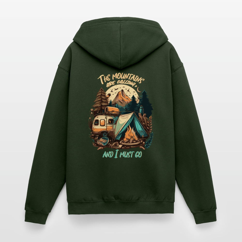 THE MOUNTAINS ARE CALLING | Unisex Kapuzenjacke - Forstgrün 