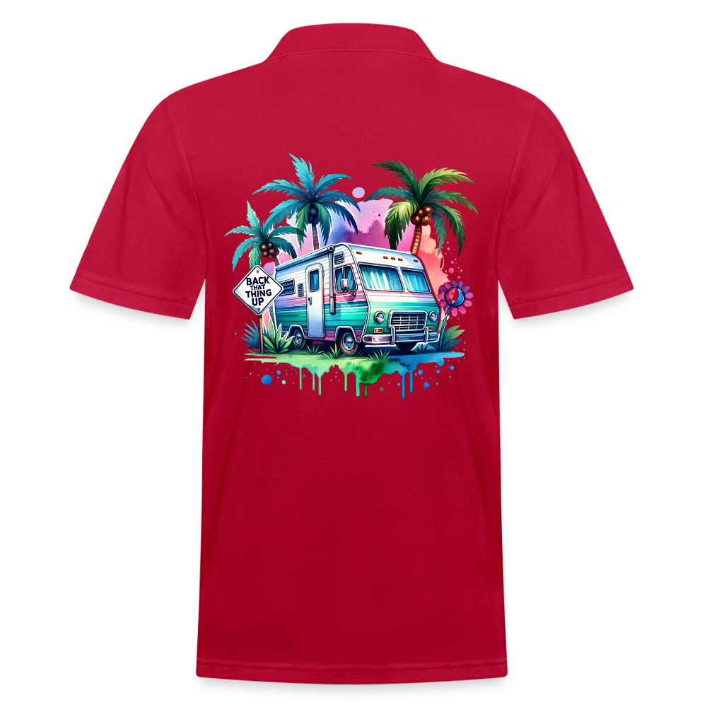 Wohnmobil unter Palmen | Männer Poloshirt - cherry red