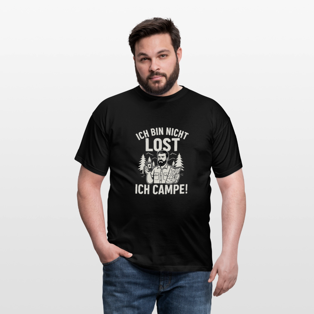 Ich bin nicht lost - ICH CAMPE! | Männer T-Shirt - Schwarz