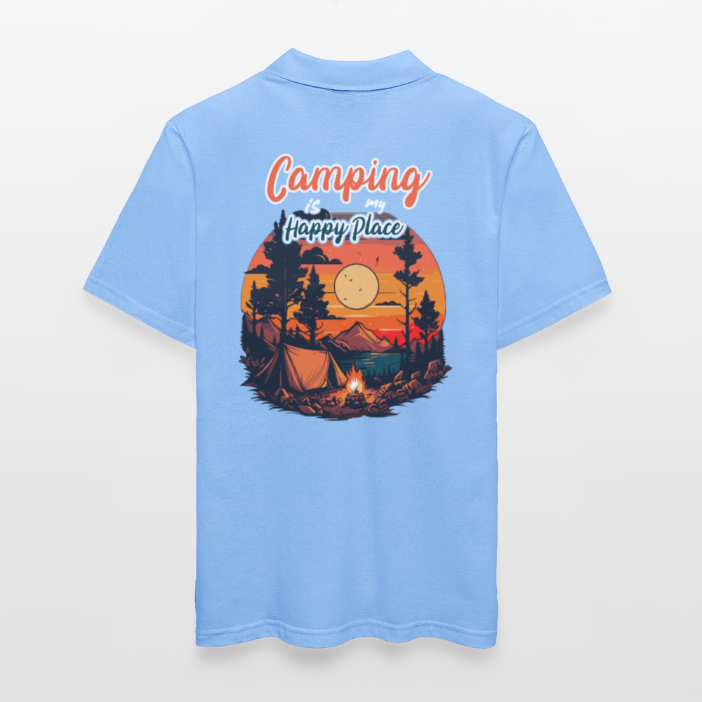 CAMPING IS MY HAPPY PLACE | Männer Poloshirt - Himmelblau