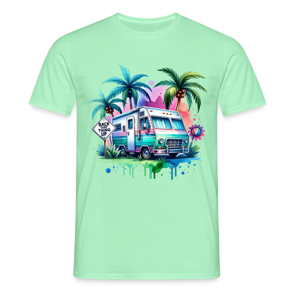 Wohnmobil unter Palmen | Männer T-Shirt - Mintgrün
