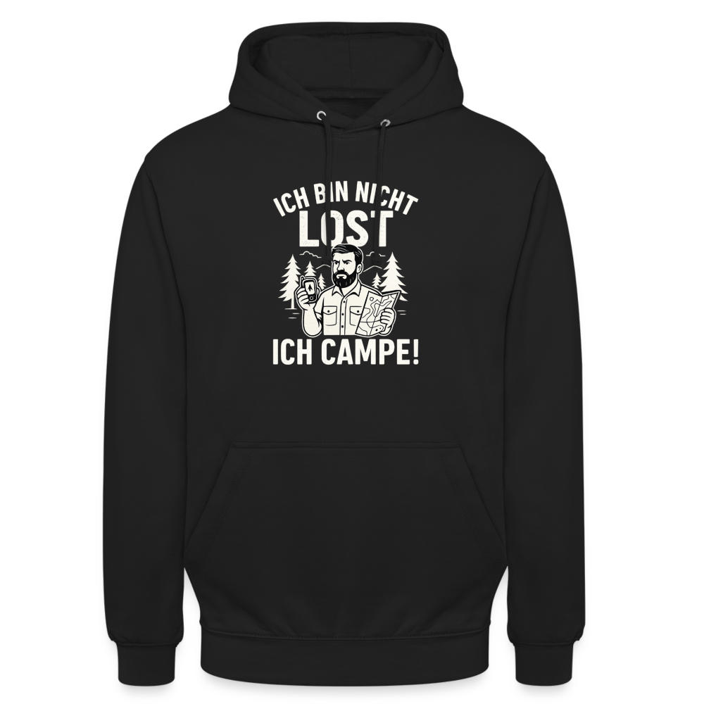 Ich bin nicht lost - ICH CAMPE! | Unisex Hoodie - Schwarz