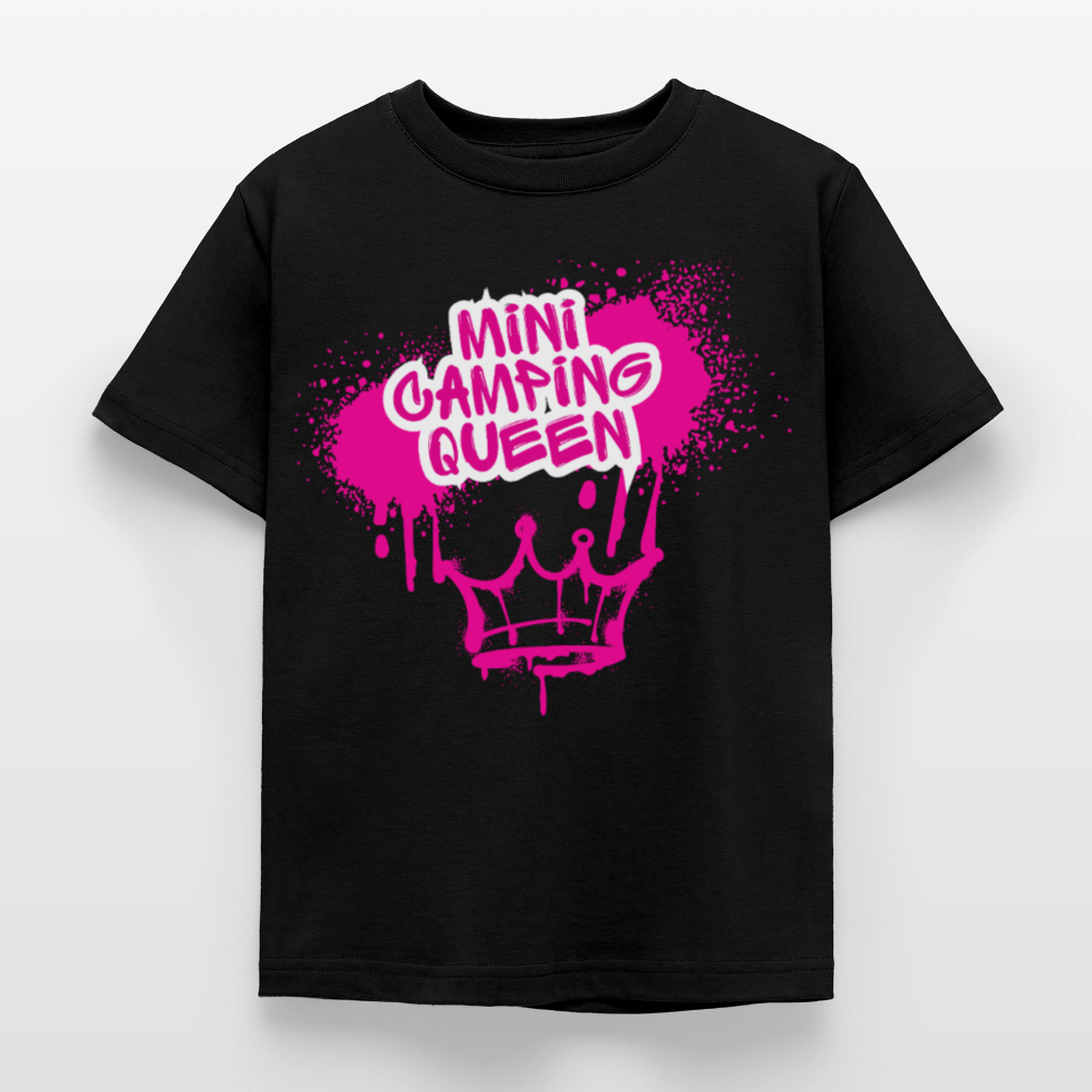 MINI CAMPING QUEEN | Kinder T-Shirt - Schwarz