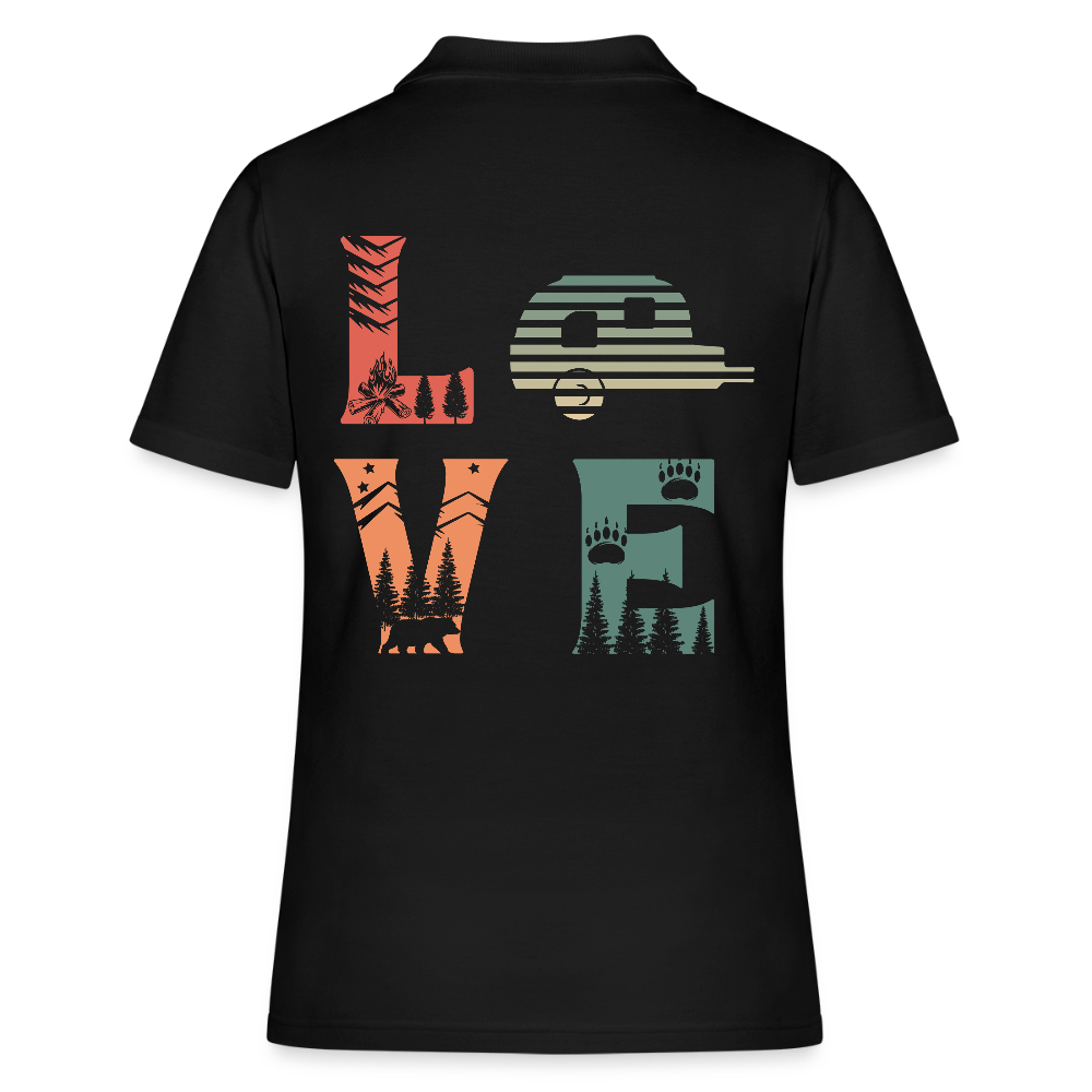LOVE | Frauen Polo Shirt - Schwarz