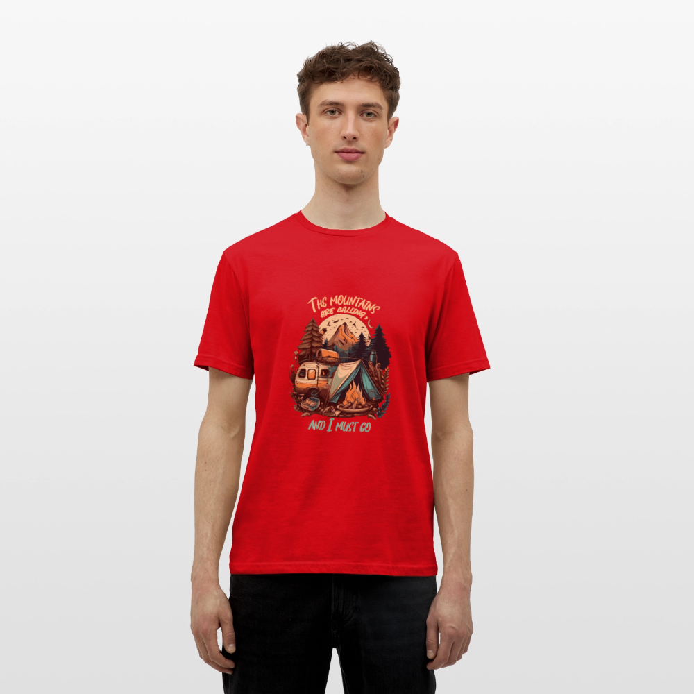 THE MOUNTAINS ARE CALLING | Männer T-Shirt - Rot