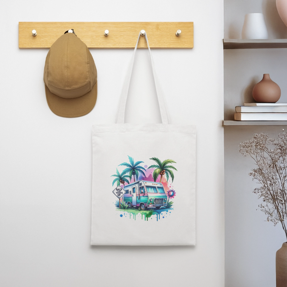 Wohnmobil unter Palmen | Stoffbeutel - Weiß
