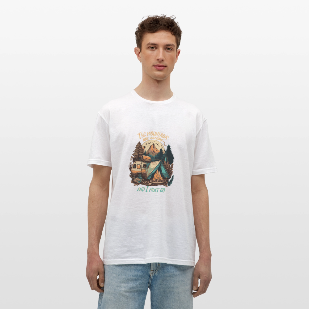THE MOUNTAINS ARE CALLING | Männer T-Shirt - Weiß