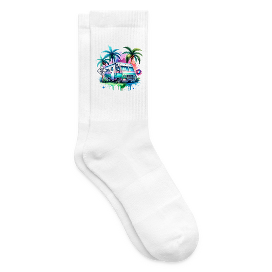 Wohnmobil unter Palmen | Tennissocken - Weiß
