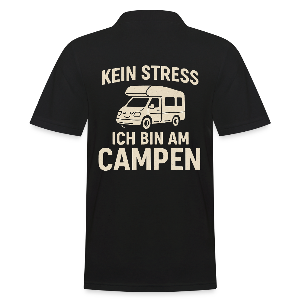 KEIN STRESS ICH BIN AM CAMPEN | Männer Poloshirt - Schwarz