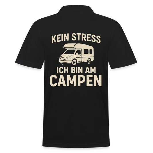 KEIN STRESS ICH BIN AM CAMPEN | Männer Poloshirt - Schwarz