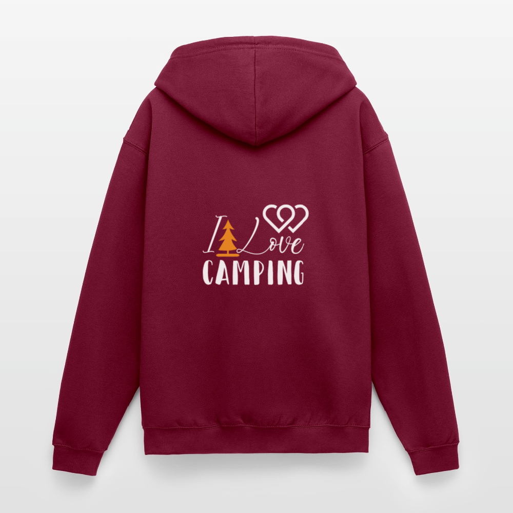 I LOVE CAMPING | Unisex Kapuzenjacke - Bordeaux