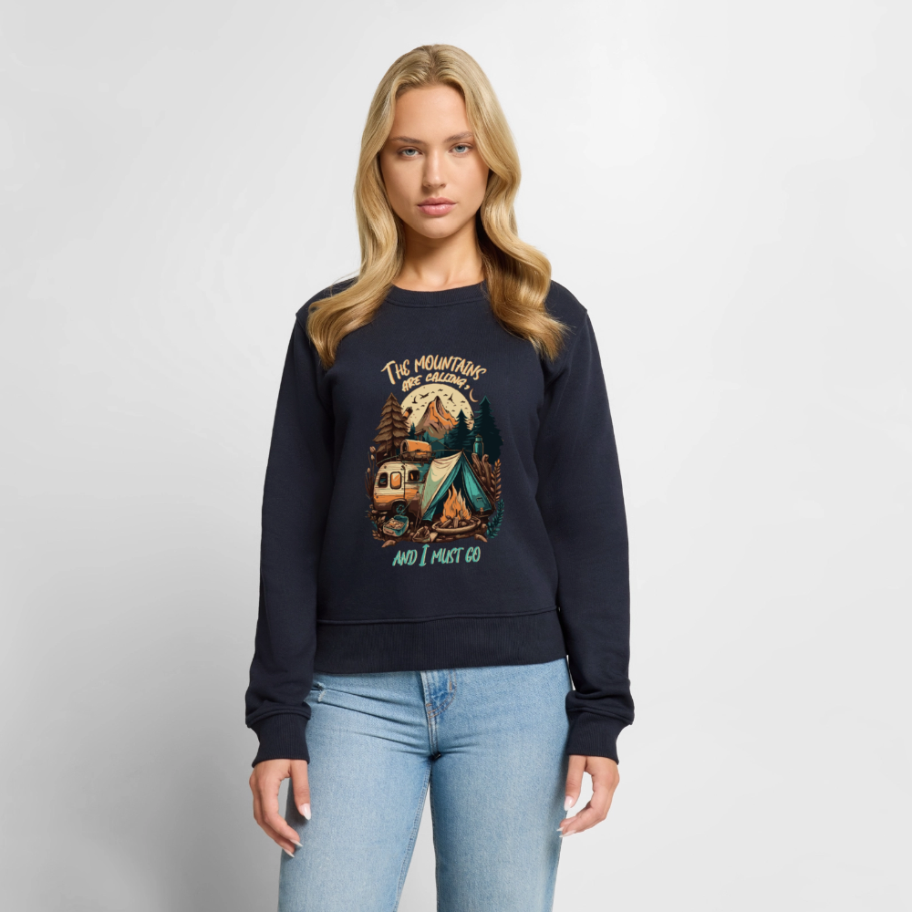 THE MOUNTAINS ARE CALLING | Frauen Premium Pullover - Navy