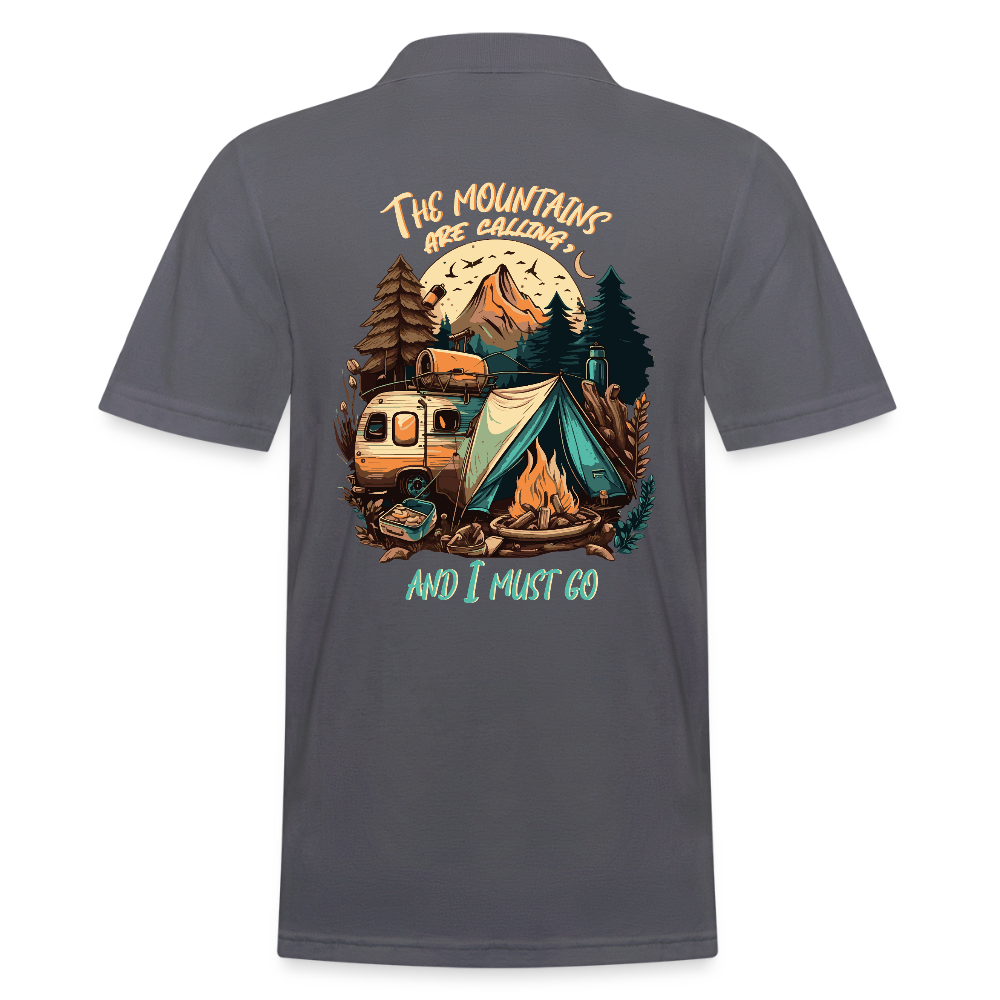 THE MOUNTAINS ARE CALLING | Männer Poloshirt - Anthrazit