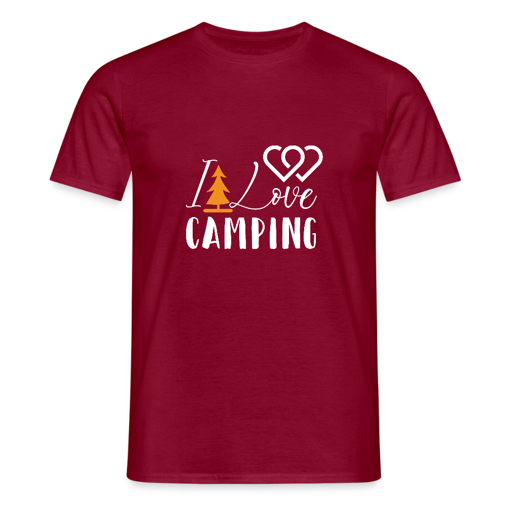 I LOVE CAMPING | Männer T-Shirt - Ziegelrot
