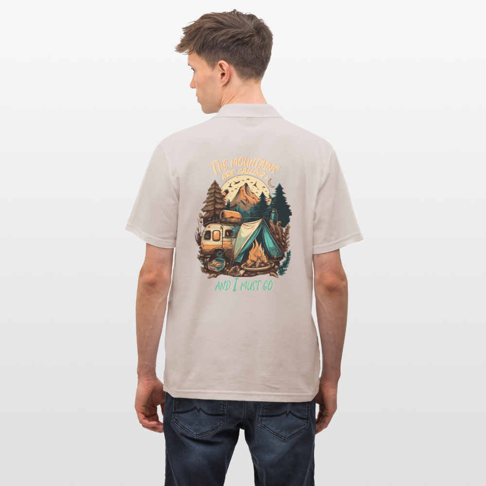 THE MOUNTAINS ARE CALLING | Männer Poloshirt - Beige