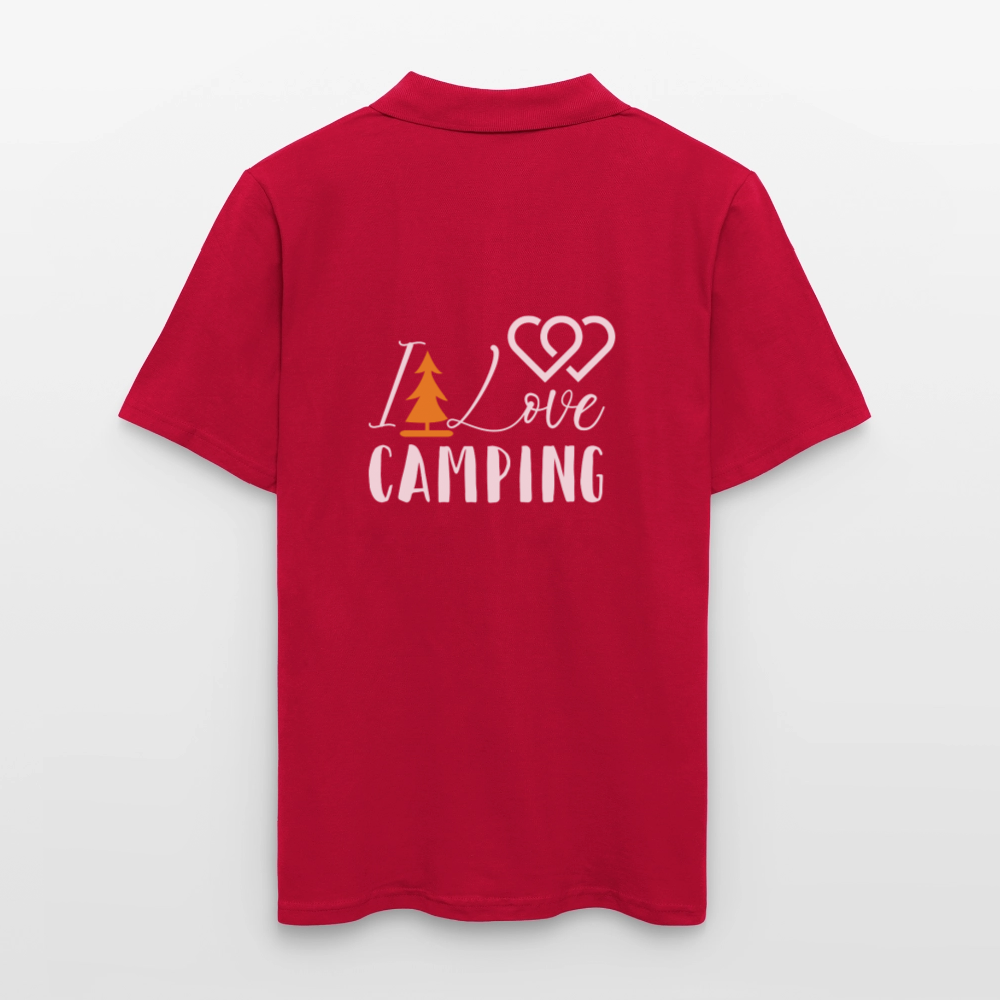 I LOVE CAMPING | Männer Poloshirt - cherry red