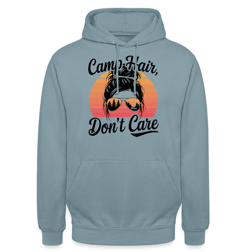 CAMP HAIR, DON´T CARE | Unisex Hoodie - Nebelblau