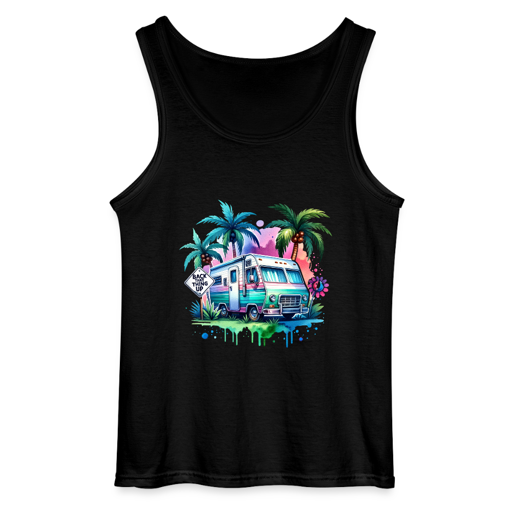 Wohnmobil unter Palmen | Gildan Männer Tank Top - Schwarz